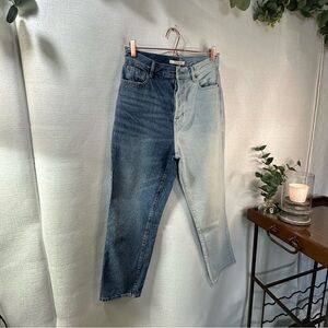 PACSUN Los Angeles Women’s High-Rise Straight Two Tone Blue Jeans Waist 28